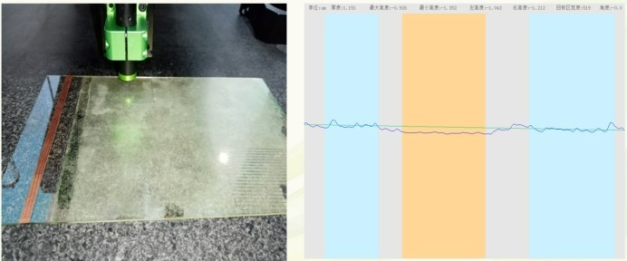 玻璃表面图形的高度差测量